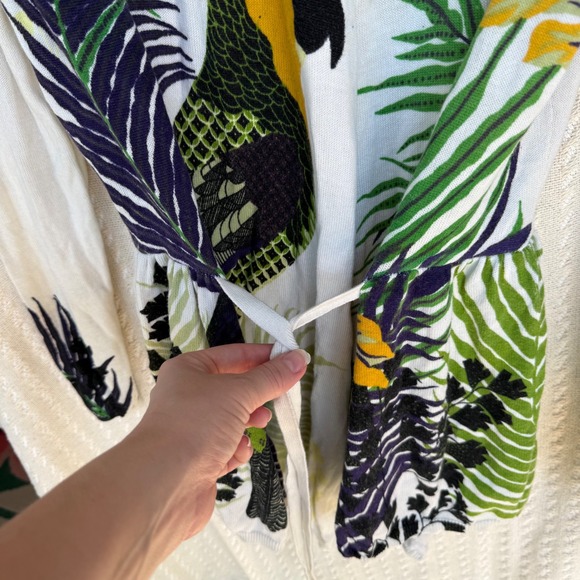 Moth Anthropologie Tropical Parrot Bird Long Sleeve Cardigan Jacket Sweater XS - Picture 14 of 16